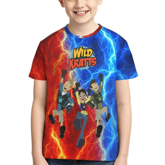 Wild Kratts Boys Girls T Shirt Kids Short Sleeve Crewneck 3d Printed Graphic Shirts For Kids Youth X-Small