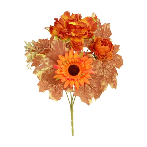 FUYPSE Artificial Flowers Outdoor Harliver Fall Flowers Artificial Sunflower Roses Pumpkins for Autumn Decor Fall Arrangements Stems for Home Fall Wedding Bouquet Table Centerpieces Thanksgiving