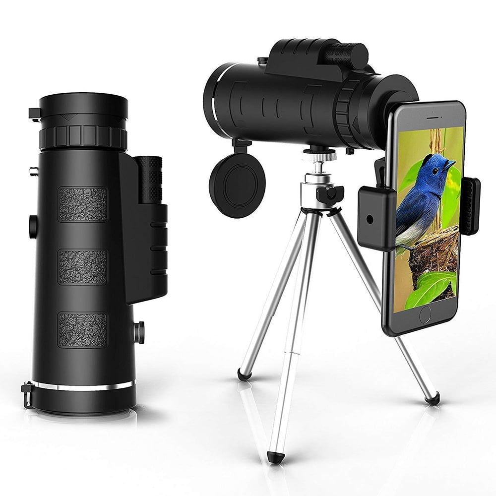 Monocular Telescope with Smartphone Tripod,4K 10-300X40mm Monocular Telescope with BAK4 694,Outdoor Mountaineering Portable Telescope Tripod for Beach Travel Bird Watching,Hiking,Camping,Concerts. 