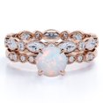 thumbnail image 1 of JeenMata Anillo de Compromiso de 1,50 Uds con Ópalo de Fuego Azul Auténtico y Moissanita Engastado en Oro Rosa de 18 K sobre Plata, 1 of 6