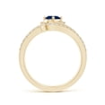 thumbnail image 2 of ANGARA Natural Tilted Sapphire Split Shank Bridal Set with Diamonds in 14K Yellow Gold for Women (Size-6x4mm) | September Birthstone, Anniversary, Jewelry Gift for Women | Natural Blue Sapphire Ring, 2 of 8