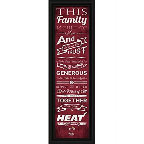 Miami Heat Family Cheer Print 8"x24"
