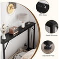 thumbnail image 3 of Jojoka 5.9" Narrow Sofa Table with Power Outlets, Slim Console Table, Farmhouse Behind Couch Table with Metal Frame & Wood Top for Entryway, Hallway, Foyer, Living Room - Rustic Black, 3 of 7