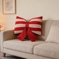 thumbnail image 6 of Bow Pillow Faux Striped Throw Pillow with Core 30x45cm Modern Cute Cushion for Sofa Bed, 6 of 7