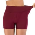 thumbnail image 4 of Charmgo Womens Shorts Clearance, Women Sports Shorts Gym Workout Waistband Skinny Yoga Short Pants Running Shorts for Women Shorts for Women Capri Pants for Women Wine, 4 of 6