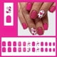 thumbnail image 3 of Uñas Cortas Brillantes Cuadradas San Valentin Fucsia Corazon Purpurina 24 Piezas Ponibles, 3 of 8