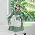 thumbnail image 2 of SERTG Kids Formal Long Sleeve Maid Dress Turn Down Collar Fall Winter Princess Party Dress for Children 5-14 Years(Green,11 Years), 2 of 3