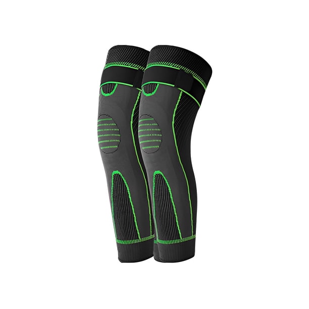 Sonducket 2 uds estiramiento largo Protector Brace compresión pierna manga correr baloncesto artritis rodilla soporte deportes almohadillas Accesorios de disfraces Verde/1 par/L