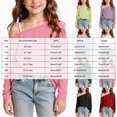 thumbnail image 3 of ZIXKCGDSE Girls Off The Shoulder Top Loose Fit Long Sleeve Shirts Kids Fashion Streetwear Size 4-5 Year, 3 of 4