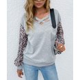 thumbnail image 2 of Frayed Hem Rainbow Knit Sweater Gray X-Large, 2 of 4
