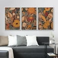 thumbnail image 3 of IDEA4WALL Framed Canvas Print Wall Art Set of 3 Retro Flowers Nature Wilderness Watercolor Floral Modern Art Boho Vintage Decorative Rustic Chic Artwork for Home Decor - White 16"x24"x3, 3 of 5
