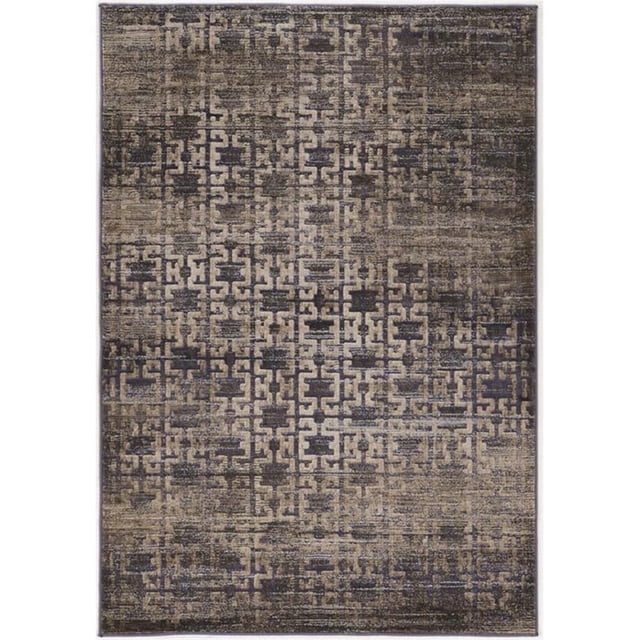 Allora 8' x 10'4" Maze Blue Rug in Beige and Navy