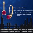 thumbnail image 2 of Gem Stone King 14K Yellow Gold Red Created Ruby Earrings for Women | 0.50 Cttw | Gemstone July Birthstone | Round 3.5MM, 2 of 6