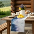 thumbnail image 6 of Table Runner Ombre Blue Purple Trees Table Decoration for Kitchen Dinning Bird Landscape Table Decoration for Indoor Outdoor Party Wedding Decor 13x90 Inch, 6 of 7