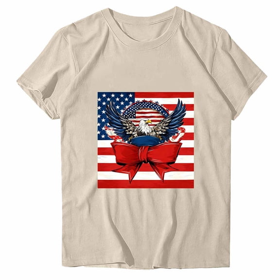 Vetsdori Red White and Blue T Shirts for Women Short Sleeve American Flag Pullover 4th of July Summer USA Years Anniversary Independence Day,Graphic Casual Womens Shirts Crew Neck
