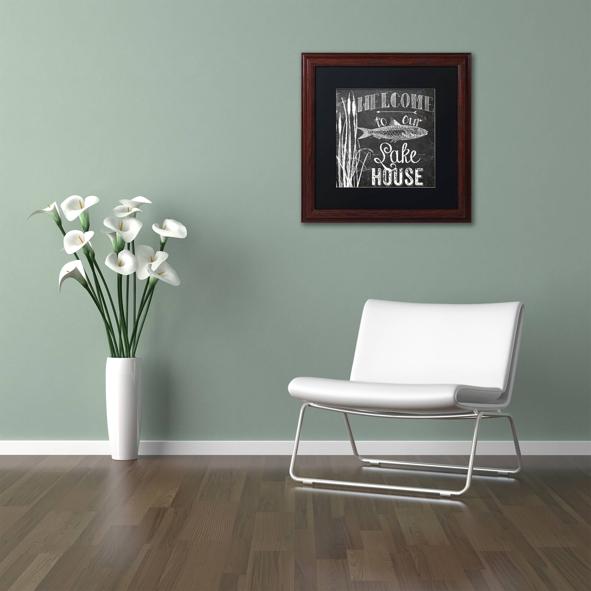 Trademark Fine Art "Lake House I" Canvas Art by Color Bakery Black Matte, Wood Frame