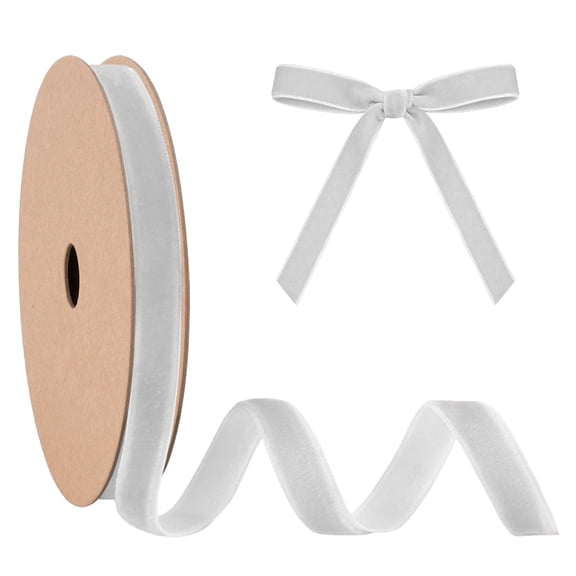 LaRibbons 3/8" Velvet Ribbon, Sterling, 10 Yard Roll