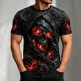 thumbnail image 2 of CONFREE Halloween Mens Short Sleeve Tshirts Crew Neck Skeleton Graphic Lightweight Hallowmas T-Shirts for Men, 2 of 5
