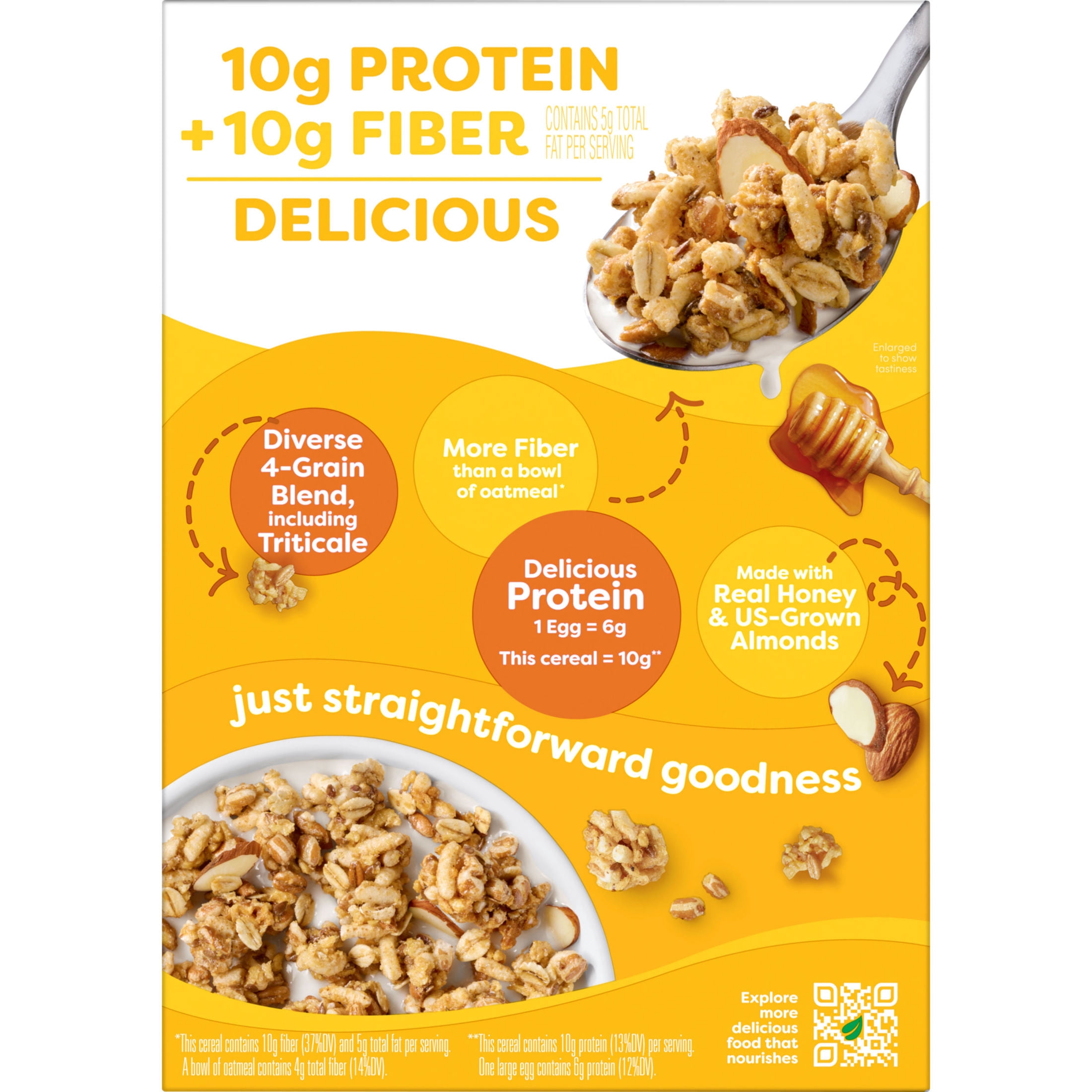 Kashi GO Honey Almond Flax Crunch Protein Cereal, 10g Protein, 17.7 oz