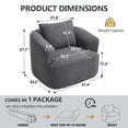thumbnail image 3 of Trustyue Swivel Accent Chair Modern Round Barrel Chair, Soft Teddy Fleece Fabric Swivel Chair for Living Room, 360 Rotating Small Space Comfort Reading Chair, No Tools Assembly (Dark Grey ), 3 of 11