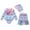 Light Blue, variant on lnmuld 3 Piece Girls Scale Print Long Sleeve Sun Swimwear Set - Flounce Hem Matching Outfit Color:Light Blue,Size:3-4 Years
