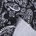 thumbnail image 3 of Gibobby pantalones siameses de pierna ancha Mono corto con dobladillo con volantes y cinturón de manga suelta con cuello en V y estampado floral para mujer(Negro， XL), 3 of 5