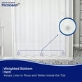 thumbnail image 2 of Kenney Microban Protected Medium Weight PEVA Shower Liner, 70" W x 72" H, Frosted, 2 of 8