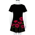 thumbnail image 6 of USSUMA Summer Dresses for Women 2022, Women's Short-Sleeve Scoop Neck Swing Dress Casual Floral Printed Simple T-Shirt Dresses 2022 Summer Tunic Sun Dress, 6 of 8