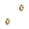 thumbnail image 2 of QualitChoice Ring Roman Numerals Jewelry Fashion Carbon Wedding Charm Couple Inlay Polished Rings Simple Personality Golden Golden 8# 2Set, 2 of 6