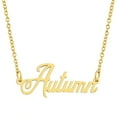 thumbnail image 1 of KISPER Collier Pendentif Prénom Personnalisé en Acier Inoxydable Plaqué Or 18K, Automne, 1 of 6