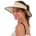 thumbnail image 2 of Visera solar de paja con ala ancha y plegable de Hat Simplicity, color beige, 2 of 6