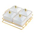 thumbnail image 4 of Juego de platos para servir aperitivos de frutos secos, recipientes para condimentos, caja de almacenamiento de alimentos de 4 rejillas Blanco, 4 of 9