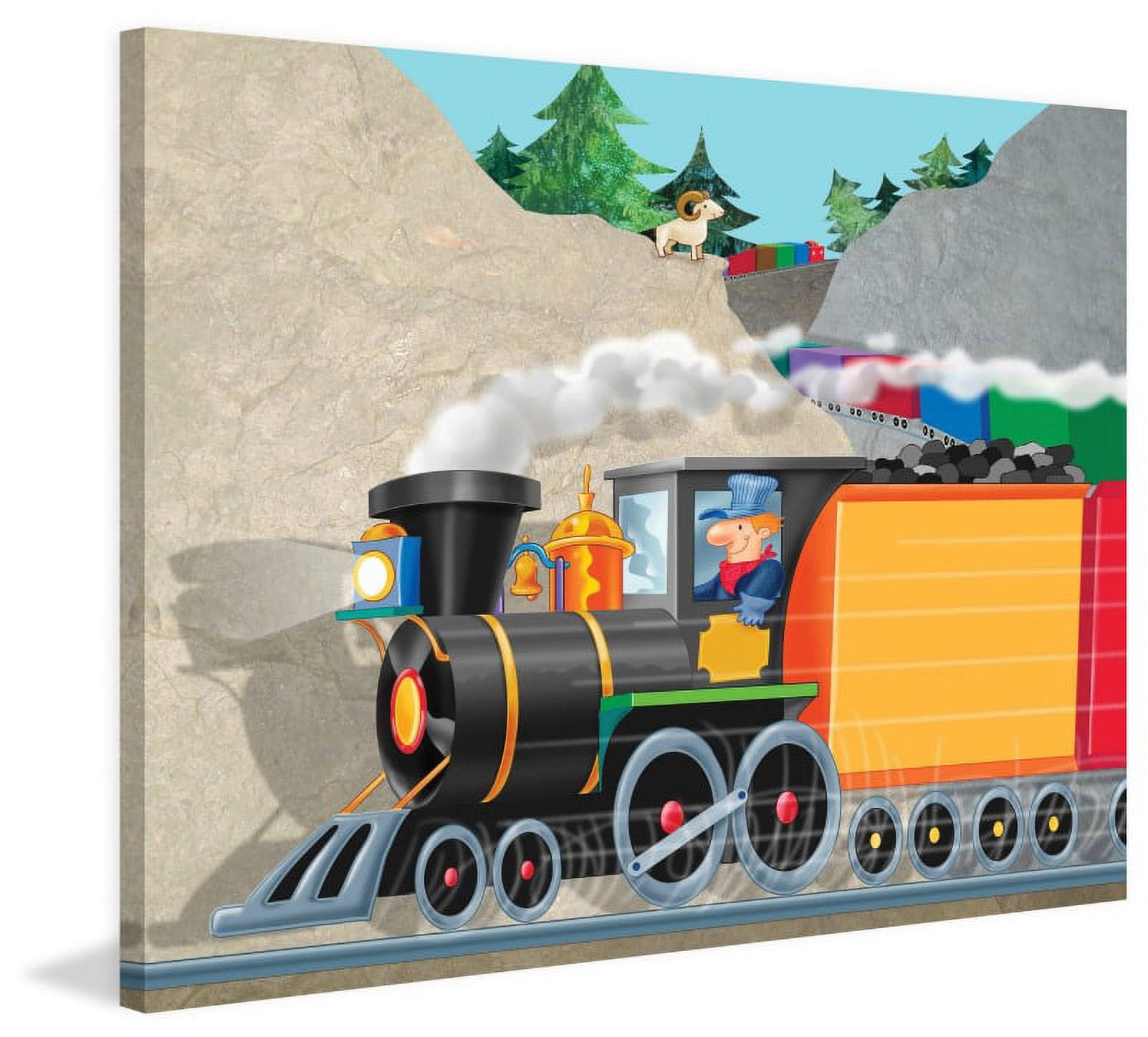 Marmont Hill "Mountain Train" by Curtis Painting Print on Canvas