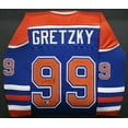 thumbnail image 2 of Edmonton Oilers Wayne Gretzky Autographed Framed Blue & Orange Jersey Beckett BAS #AE31366, 2 of 5