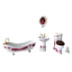 thumbnail image 2 of Juego de Baño en Miniatura de 5 Uds., Accesorios de Decoración de en Miniatura, Juguete para Juego de Imitación, Mini Inodoro de Cerám Blanco y rojo Hugo Bañera de casa de muñecas, 2 of 9