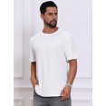 thumbnail image 4 of DARING DIVA Men's Knitted T-Shirts Short Sleeve Crew Neck Jacquard T-Shirt M White, 4 of 7
