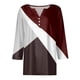thumbnail image 5 of Blusas de Manga Corta para las Mujeres Impresas 3/4 Manga Cuello Redondo Blusa Casual, Ligero Diario Superior, 5 of 8