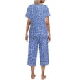 thumbnail image 2 of Ekouaer Women's Pajamas Set Short Sleeve Top With Capri Pants Pjs Lounge & Sleepwear Set, 2 of 3