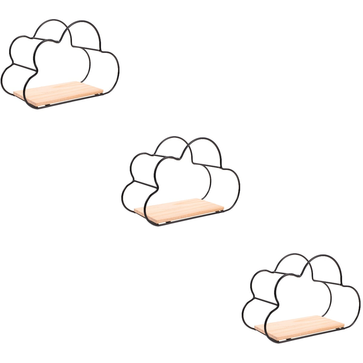 HEALEEP Cloud Shaped Floating Shelf Scandinavian Style 3Pcs 9.1X6.1X3.7in For Home Decor