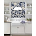 thumbnail image 3 of Navy Blue Beige Peony Swag Curtains for Living Room/Bedroom Windows, Vintage Floral Blossom Botanical Kitchen Curtains and Valances Set 36 Inch Length, Light Filtering Swags Valance Curtain Panels, 3 of 5