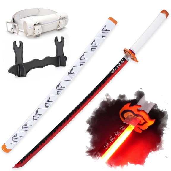 41 inches Plastic Sword Rengoku Kyoujurou with Belt and Holder Stand