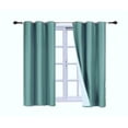 thumbnail image 4 of 1 Panel Faux Silk Teal Color Lined Blackout 100% Room Darkening Window Curtain For Bedroom Home Décor Drapes with Grommets 63" Length Adam, 4 of 6