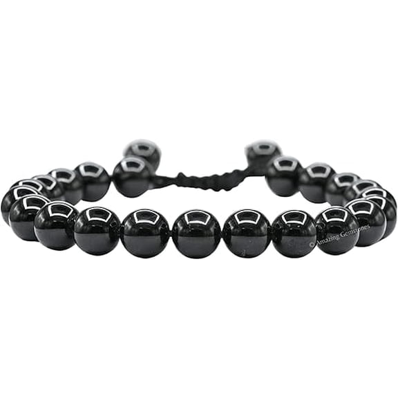Black Obsidian Crystal Bracelet - 8mm Beaded Bracelet and Healing Stones