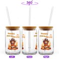 thumbnail image 2 of Happy Thanksgiving Vizsla Welcome Thankful Fall Autumn Pumpkin 16oz Glass Cup Mug Vizslas Dog Lover Gifts Idea Glass Can with Bamboo Lid and Straw - 02021, 2 of 5