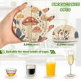 thumbnail image 2 of Yayeee 6 PCS Drink Coasters with Holder Set Woven Absorbent Round Tabletop Hot Pad, White Mushroom, 2 of 7