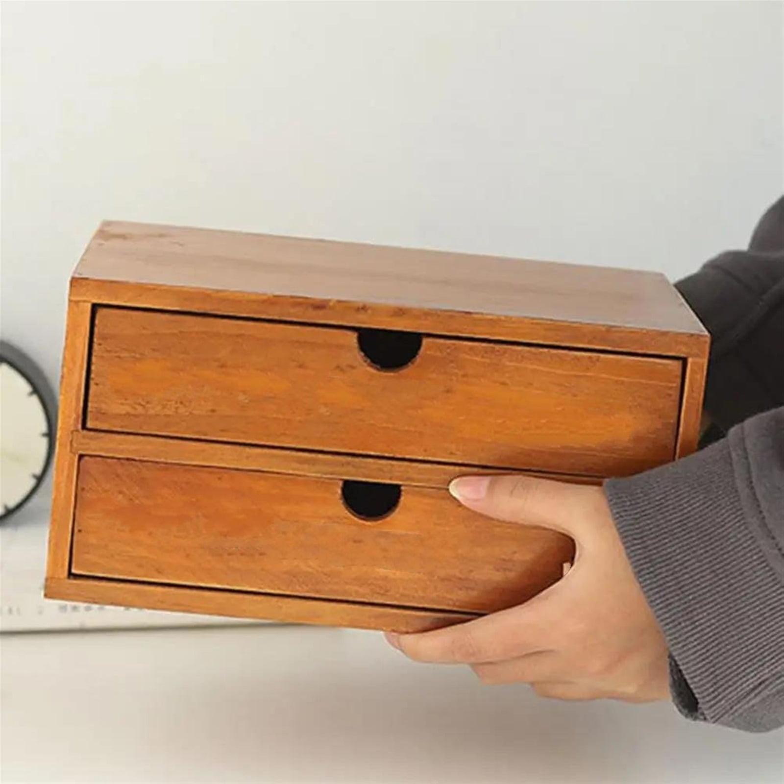 Vintage Wooden Box Storage Drawer Wooden Chest Of Drawers Jewelry Box Cosmetics Organizer Home Decoration Desktop Storage Box