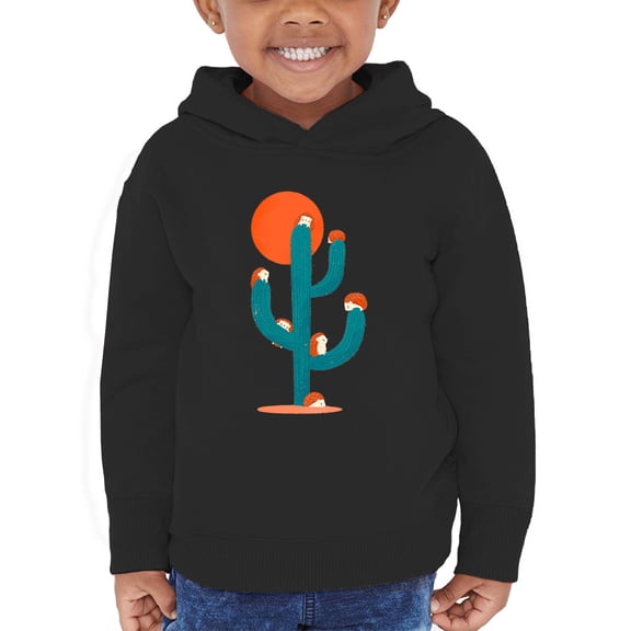Image Conscious Hedgehogs On A Cactus Hoodie Toddler -Jay Fleck Designs, Unisex Casual Fit