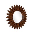 thumbnail image 6 of Easy4Home 20" Rustic Wood Mirror Wall Decoration Hanging Round Mirror,Dark Brown, 6 of 7