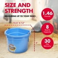 thumbnail image 2 of Little Giant Heavy Duty 8 Quart Flat Back Plastic Bucket with Metal Handle, 2 of 8