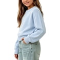 thumbnail image 4 of KyCheLot Boys' Girls' Knitted Sweaters Solid Color Crew Neck Long Sleeve Pullover Sweaters Comfy Everyday Tops, 4 of 6